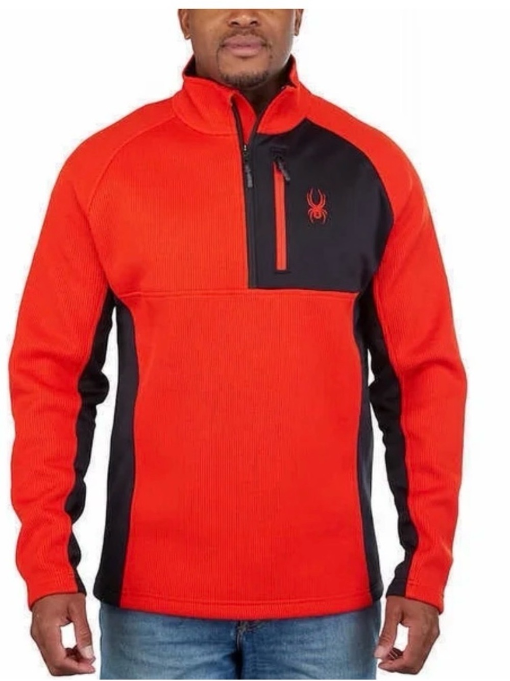 Spyder Men’s Red and Black Performance Quarter-Zip Pullover XL